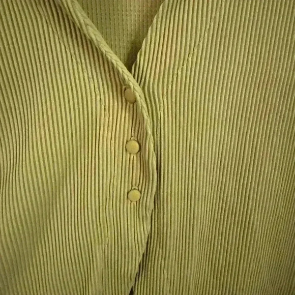 Love & Harmony open edit collared ribbed cardigan green size small - Picture 3 of 10
